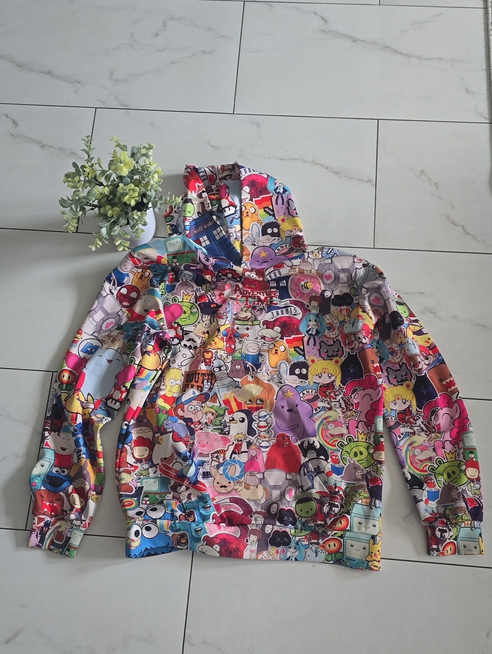 Azuki Cartoon Anime Hoodie Multicolor Unisex Men Or Women Character Print Hoodie